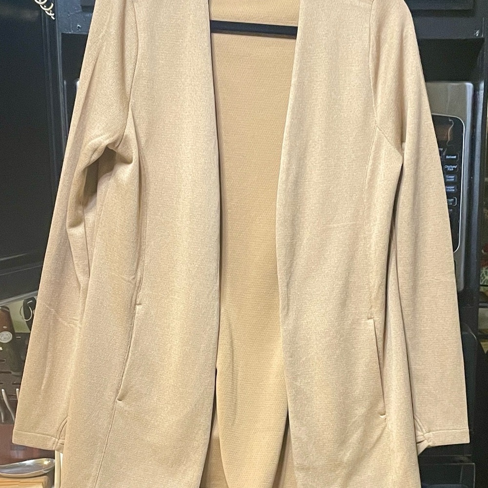Duluth Trading Co Tan Open Cardigan